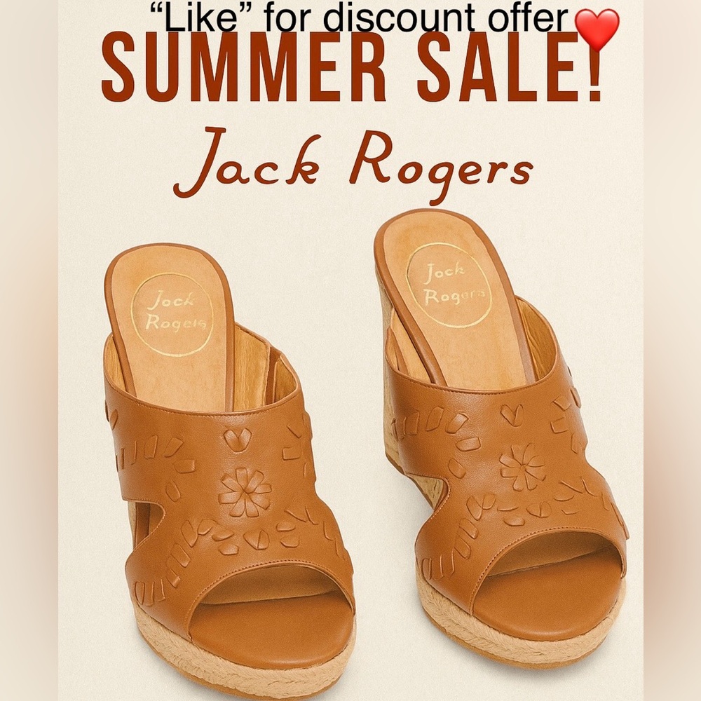 Jack Rogers Brown Espadrille Shoes with Embossed Design